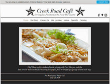 Tablet Screenshot of creekroadcafe.com